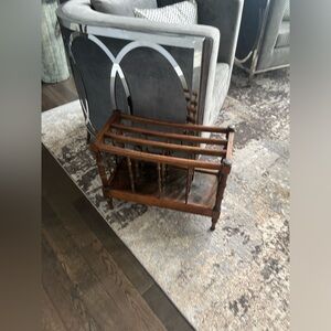 Vintage solid, wood magazine rack item solid well made 1960s